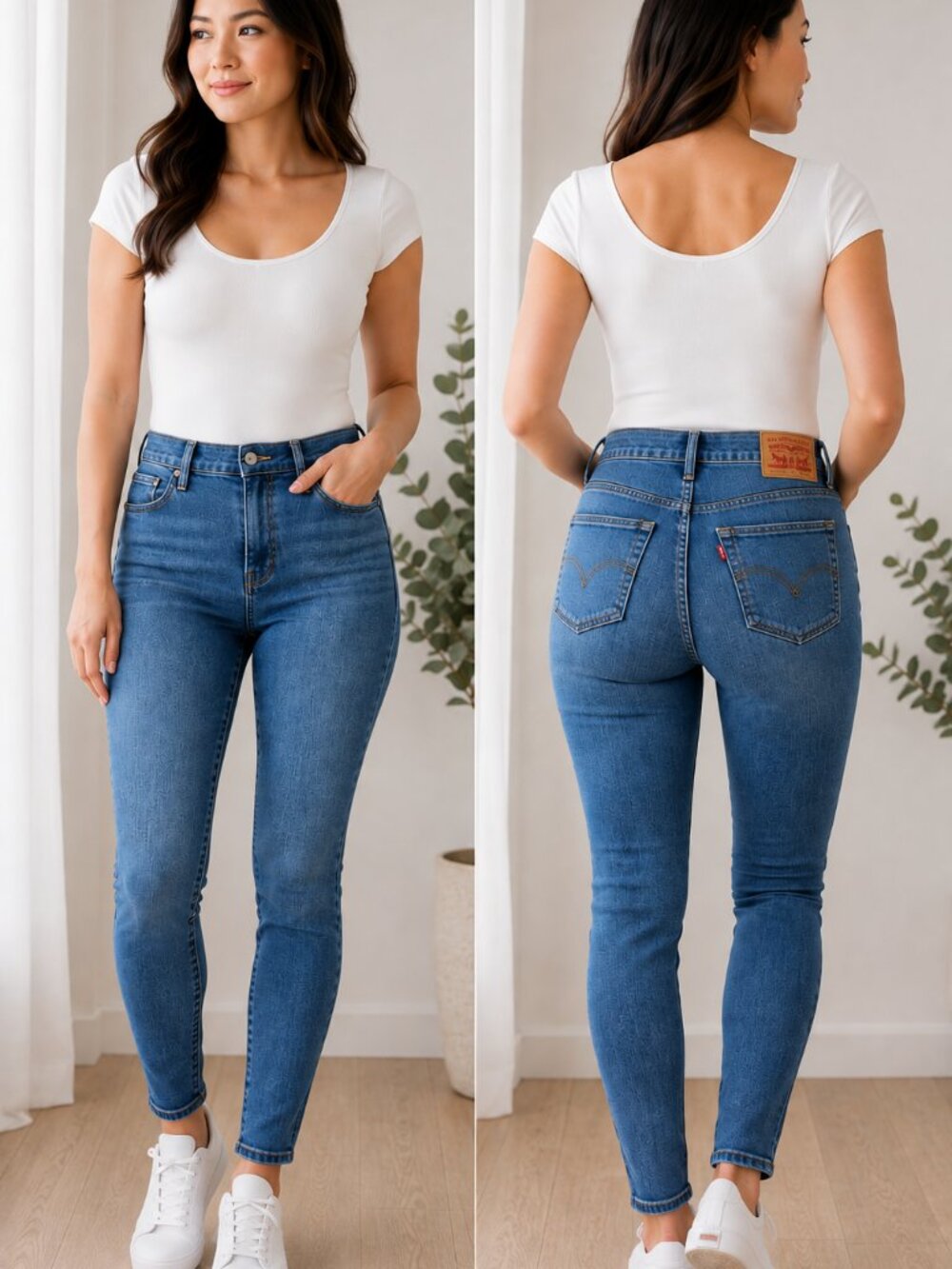 Levi's 720 High Rise Super Skinny Jeans Women's 32x30 Medium Wash Stretch NWT